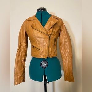 Charlotte Russe Small Faux Leather Tan Jacket